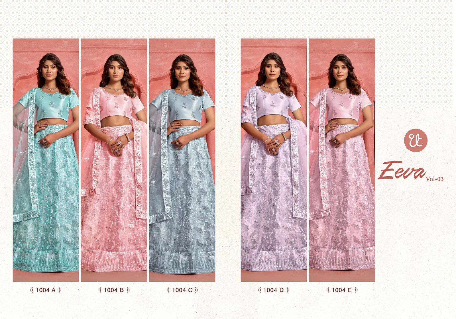Eeva Vol 3 By Tt Butterfly Net  Designer Wear Lehenga Choli Orders In India